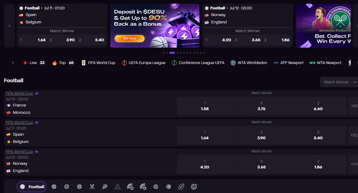 Oralyth's tweet photo. I actually had to read the $400 -> $12K World Cup run twice, because that kind of result feels unreal while matches are still on.

@Dexsport official World Cup predictions page keeps the full match calendar active with markets, competitive rates, 
1. Non-custodial wallet access
2. No KYC/sign-up
Instant deposits/payouts in USDT, BNB, ETH and more: https://t.co/hGreA0GqYG