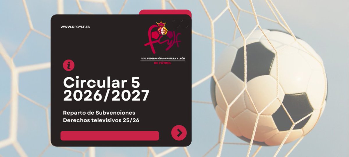 FCyLF's tweet photo. 📝Reparto de subvenciones 25/26🔎RD Derechos televisivos @rfef 

📁117% Ayudas al desplazamiento de clubes @FCyLF 
       📁Compra de balones para clubes #CYL
               📁Fondos propios #RFCYLF

ℹ️ https://t.co/vwS1x21419 https://t.co/mc4MLetVZO