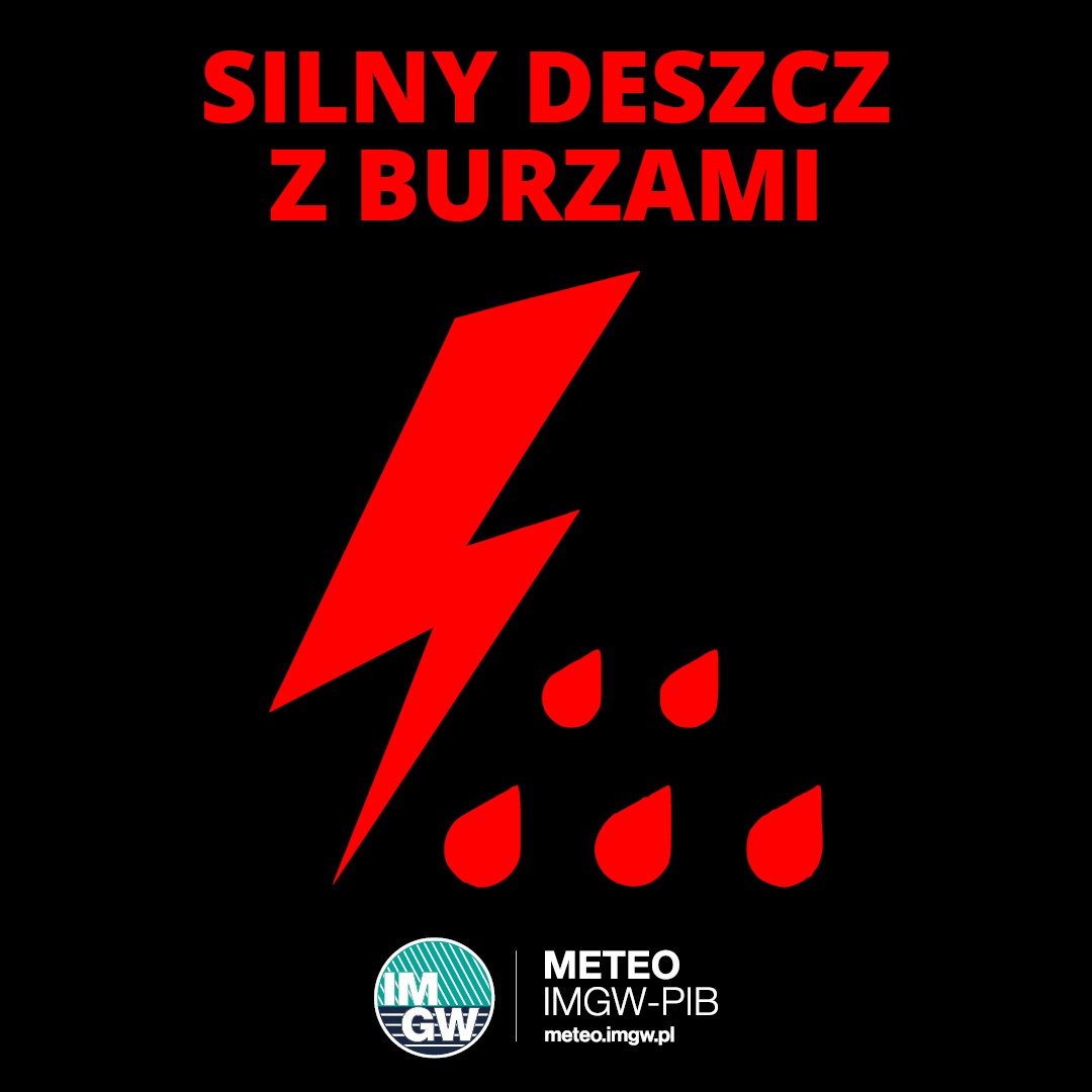 IMGWmeteo's tweet photo. ⚠️ Aktualne ostrzeżenia meteorologiczne IMGW-PIB⚠️

🟡SILNY DESZCZ Z BURZAMI -STOPIEŃ 1

⛈️ We wschodniej części kraju obowiązują ostrzeżenia 1. stopnia przed silnym deszczem z burzami. Burzom mogą towarzyszyć intensywne opady deszczu oraz porywisty wiatr.

⏰ostrzeżenia obowiązują dziś w godzinach popołudniowych, nocą z czwartku na piątek, oraz w piątek

SZCZEGÓŁOWE INFORMACJE NA MAPIE DYNAMICZNEJ
https://t.co/m05wOYJPj4

🌐 Aktualne ostrzeżenia meteorologiczne: https://t.co/c3JUXVOvrU

#IMGW #IMGWPIB #MeteoIMGW #Ostrzeżenia #SilnyDeszcz #Wiatr #Burze