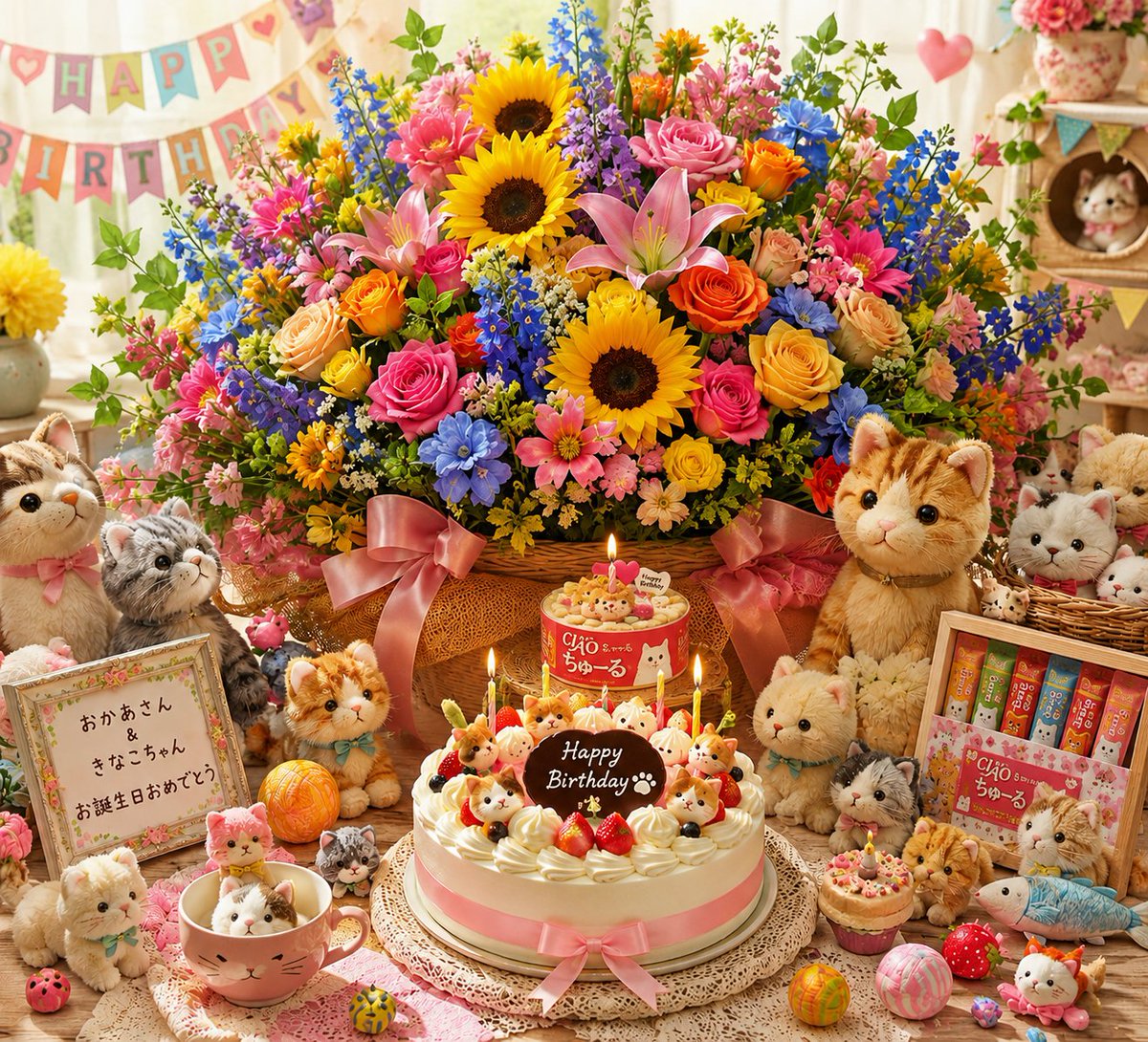 for_fun_stuff_'s tweet photo. @HTcYXSjhK1COjS4 💐 ʜᴀᴘᴘʏ ʙɪʀᴛʜᴅᴀʏ 💐
お母様＆きなこちゃんお誕生日おめでとうごにゃいます🎉🎂🥳
きゃわゆい首輪、きにゃたんに似合ってるฅ(´ω` ฅ)ﾆｬｰ🥰
これからも元気で楽しく過ごしてにゃ🍀*゜ https://t.co/H89YwgHj9d