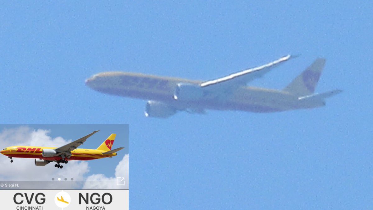 6W1xXNwHjtZpwfi's tweet photo. 7/9はJAL Jubilee ExpressとDHLカーゴのハートロジスティックスの飛行機が飛来するということで自宅から撮影しました!
どちらも今回は航路が少し遠くカメラを限界までアップして撮りました。
また次回飛来したらリベンジします😊
#JubileeExpress #JAL #DHL #空活 https://t.co/jyozPP3GEv