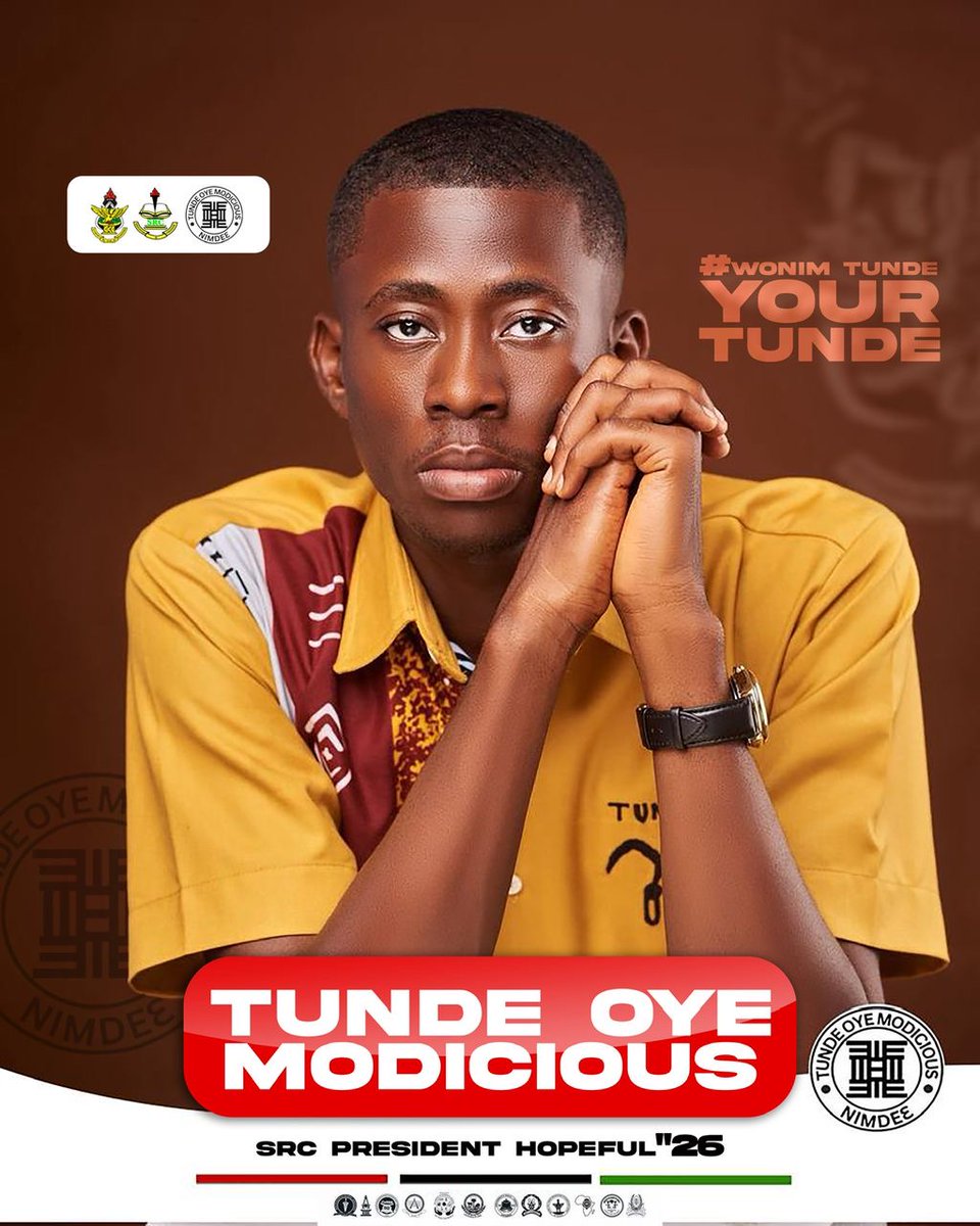 MysterOsei's tweet photo. 27 Days remaining to actively support Modicious Oye Tunde for the 66th SRC Presidential position at KNUST 💪🙏
#wonimTUNDE? #TheRebirth https://t.co/8SAfDcVl4D