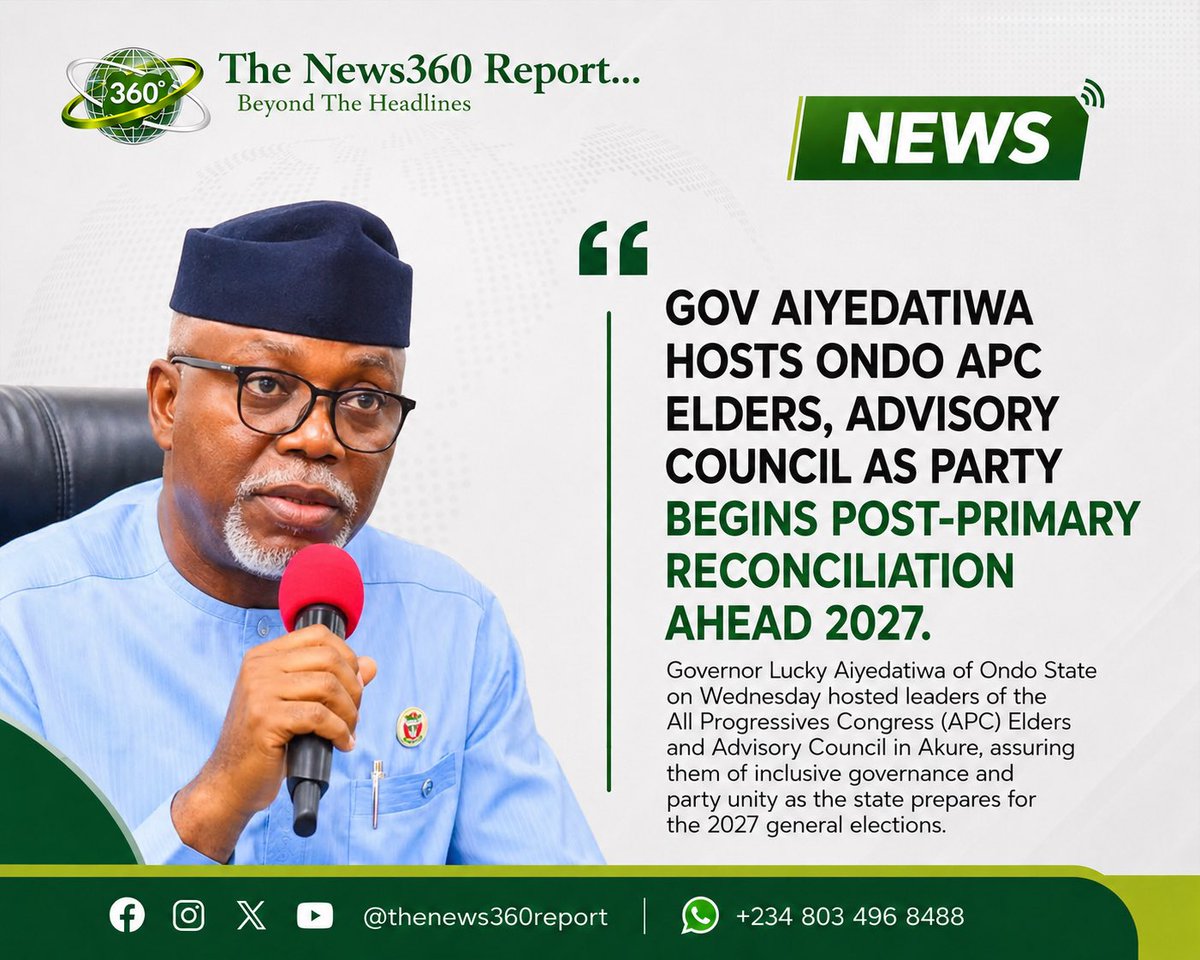 EOriowo's tweet photo. THE NEWS360 REPORT

Picture News, One Glance, in One Breath.

From the stables of Leomide Concept.

Stay on this page for more…

The News360 Report… Beyond the Headlines.

#thenews360report https://t.co/KZSWAbRTX3