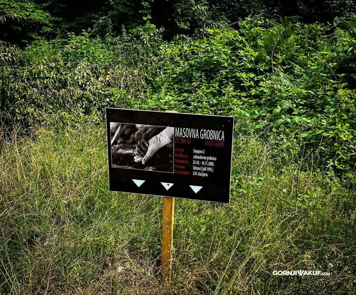 cirijab43791's tweet photo. Eastern Bosnia is full of "boards" like this that says "mass grave".

This one had 230 bodies. https://t.co/L3sjBA9e85