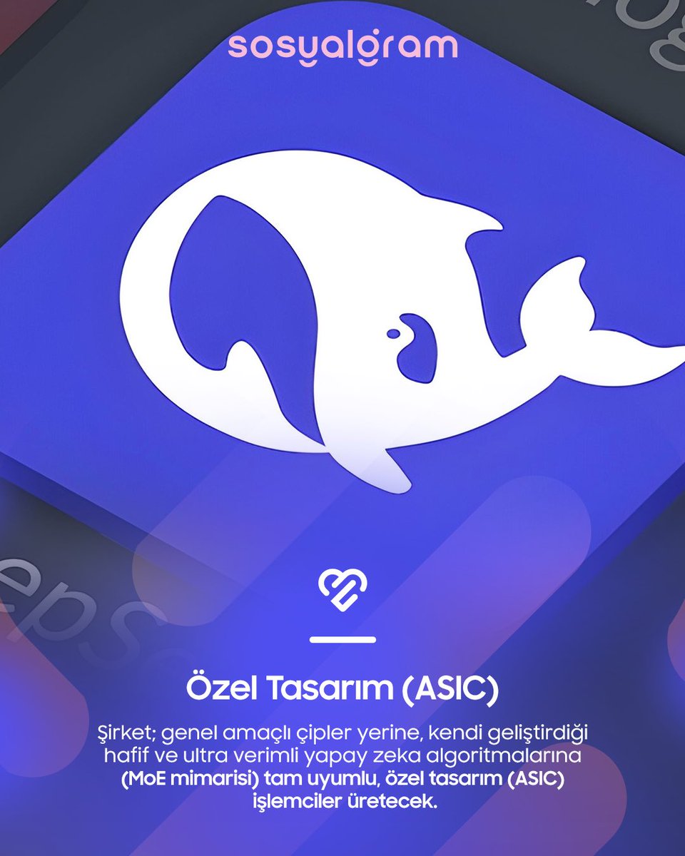 Sosyalgramcomtr's tweet photo. DeepSeek’ten dev hamle! 🚨 

Yazılımdaki başarısının ardından gözünü donanıma diken şirket, Nvidia bağımlılığını bitirmek için kendi yapay zeka çiplerini üreteceğini açıkladı.

#DeepSeek #YapayZeka #Sosyalgram https://t.co/w3gQiD668J