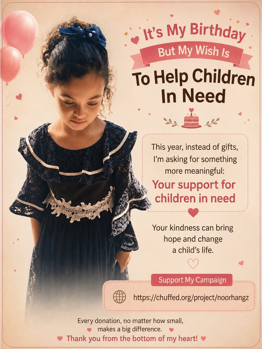 nourhanmangaza's tweet photo. Today is my daughter's birthday. 💙
Instead of gifts, we're simply hoping for kindness.
If you can, please support our campaign. Every donation, no matter the amount, brings hope to our family.
Thank you for standing with us. 🙏
Donate here: https://t.co/B5H0lubc09⁠� https://t.co/ryeBRJUNE2