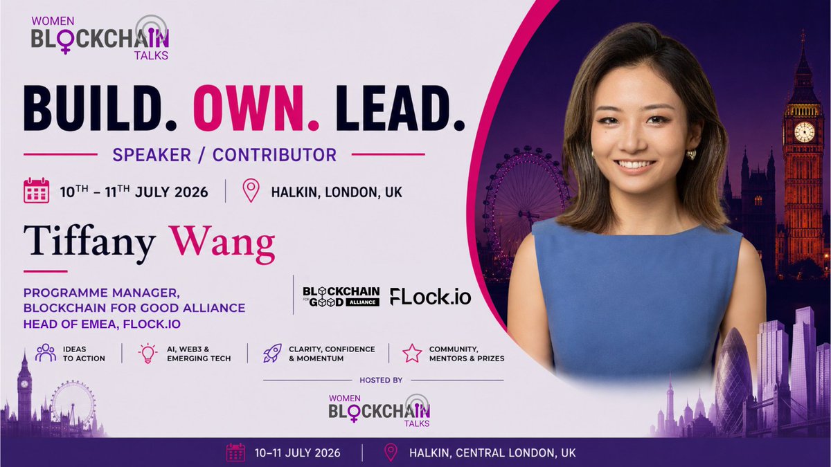 flock_io's tweet photo. Got an idea you've been meaning to build?

Join us at WiBT's Founder Activation Programme on July 10–11 in London. It’s a welcoming space for women builders to learn, share, and connect with other founders in AI and blockchain.

Our Head of EMEA, @TiffanyWang98, will be there sharing her experience. Come say hi! 💙