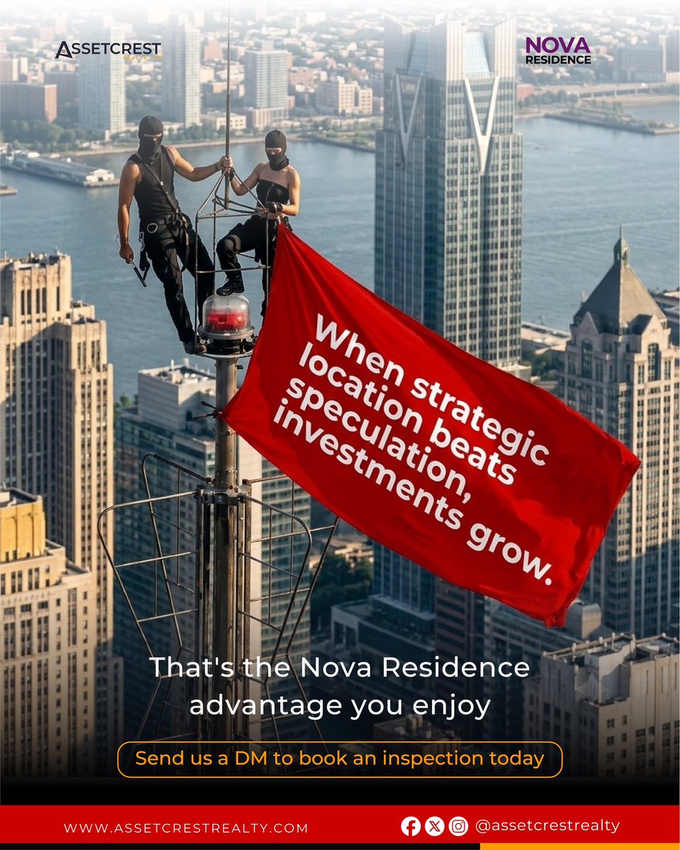 AssetcrestR's tweet photo. When strategic location beats speculation, your investment wins.

That's the Nova Residence advantage.

Don't just take our word for it—come and see it for yourself. Send us a DM to book an inspection today. https://t.co/xRUbGwrtOV