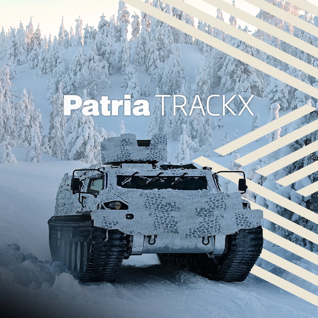 group_patria's tweet photo. Patria TRACKX is the ultimate tracked all-terrain vehicle, designed to conquer the most challenging environments with ease. It is engineered to navigate the toughest terrains silently and swiftly, ensuring smooth operations in any conditions.