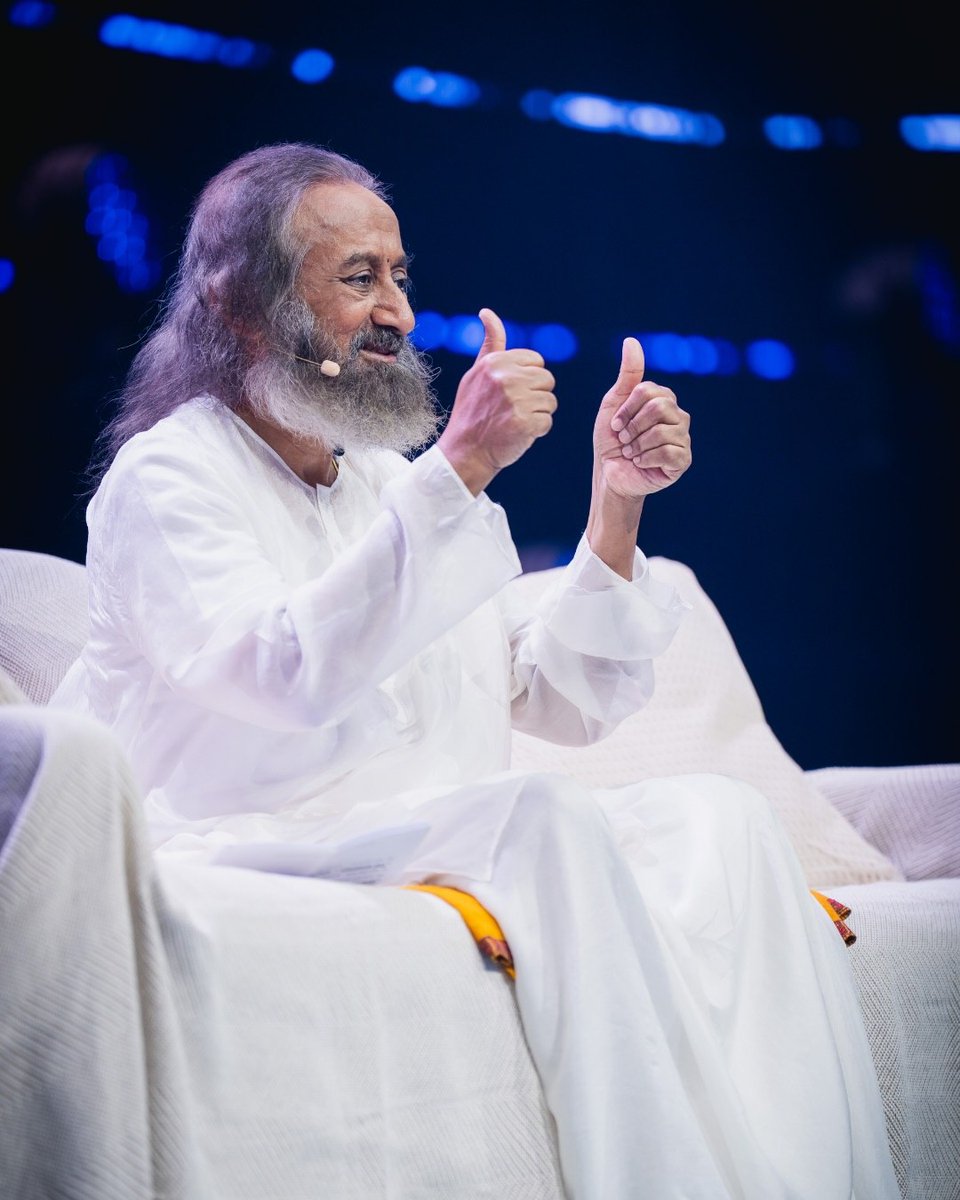 i_am_a_sadhak's tweet photo. Q: Gurudev, What is the difference between mind and the soul (self)? How can we establish ourselves in the self?

@Gurudev Sri Sri Ravi Shankar ji - Let us contemplate on the difference between Atma (the soul or the self) and the mind. The soul is unchanging, but the mind keeps on changing from time to time. This is why our mind has been linked to the moon (referring to the different phases of the waxing and waning moon). It is said, ‘chandrama manaso-jayate‘ (From the Purusha Sukta in Rig Veda; meaning: From His Cosmic Mind was born the Moon).

There is a deep connection between the moon and the mind. Just as the moon waxes and wanes over the days, in the same way, our mind also experiences ups and downs. Sometimes it expands, sometimes it contracts. Sometimes it is happy without any reason, and sometimes it is miserable without any reason. This is why people through the ages have said, ‘One who conquers the mind conquers the entire World’. The mind alone is the reason behind bondage and liberation.

Whether we experience some bondage or attachment, or whether we feel free, the reason for this is the mind. So we have to train the mind again and again. This is the essence of knowledge. As we go on practicing this regularly, we gradually attain the siddhi (extraordinary ability) to tame the mind – just as a person, after repeatedly going through problems in life gradually gains the ability to smile through them. Then a stage comes where he does not feel any misery in spite of a problem.

As we go through the experiences of life (whether pleasant or unpleasant), a stage comes when this realization dawns within us that ‘Everything is nothing’. That is when we begin to get established in the Self.

To be established in the Self means that regardless of the person, object or situation that comes before us, we do not lose our smile and equanimity even for a moment. Even if we do lose it, it is momentary and we instantly gain it back. Then we are strongly and firmly established in the Self. Then it is said that one has become a Siddha (a perfected one), that one has truly become established in the Self.

Follow @i_am_a_sadhak for more such amazing wisdom by Gurudev