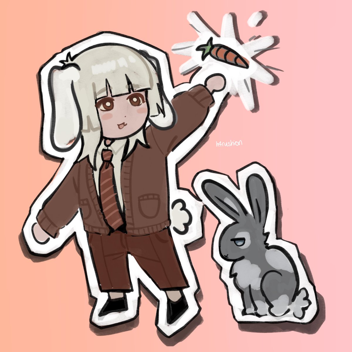 h4rushionn's tweet photo. more bunie shion (and haru….) 🐰🥕🐰 #saihatestation #harushion https://t.co/Jja5v7KjhS