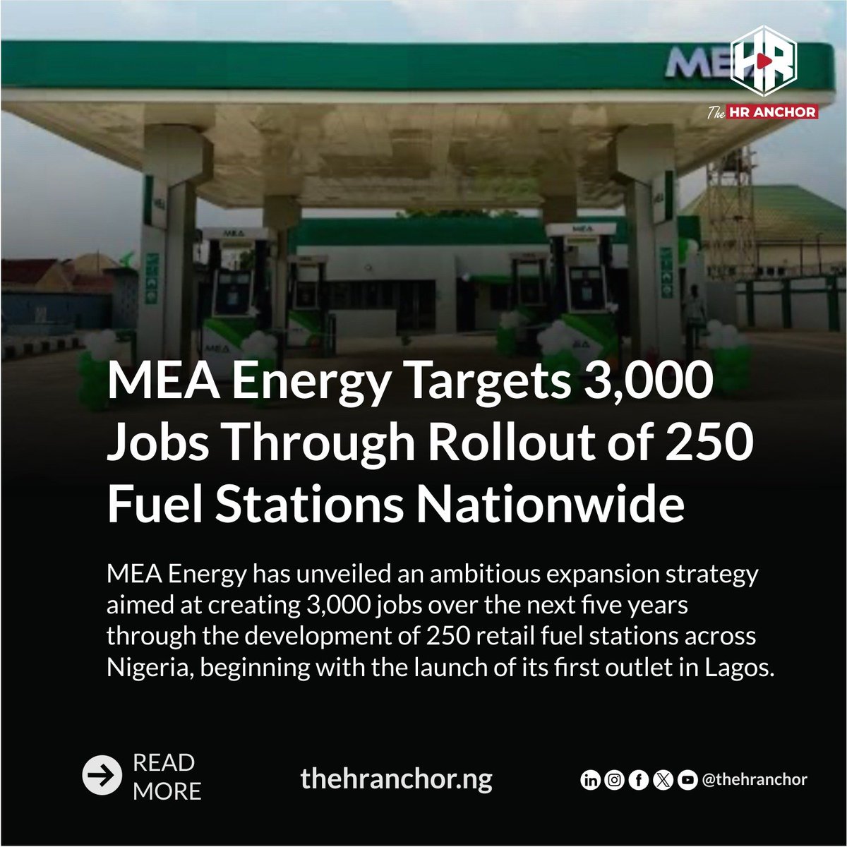 TheHRAnchor's tweet photo. MEA Energy Targets 3,000 Jobs Through Rollout of 250 Fuel Stations Nationwide
Read the full details here
https://t.co/oufBQbAiH5
#MEAENERGY #jobopportunities #fuelstations #thehranchor https://t.co/xKNu08wcz9