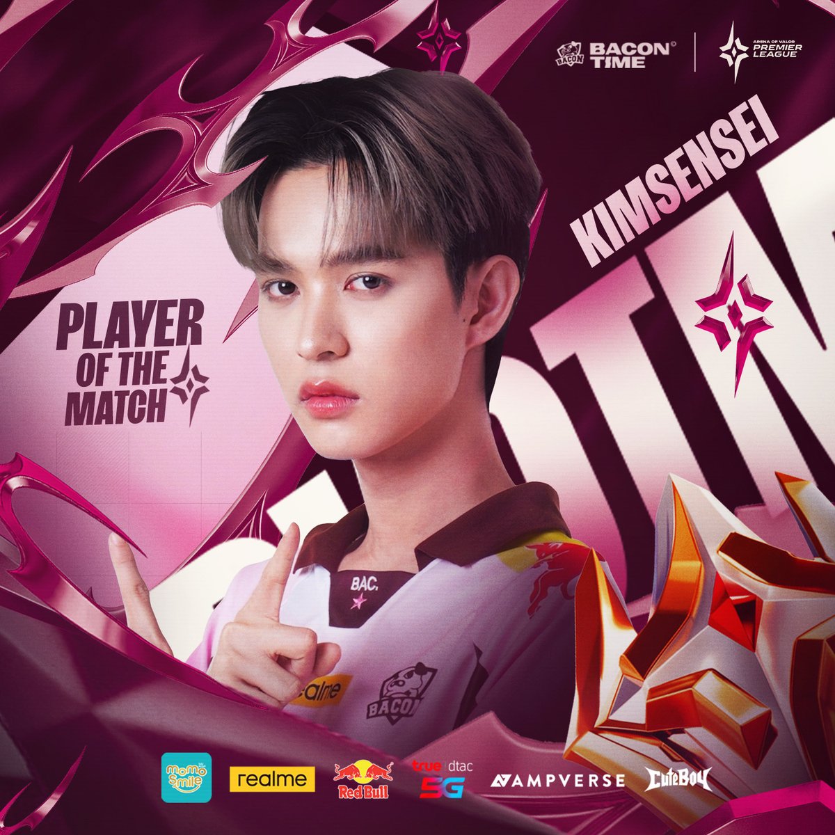 bacontimes's tweet photo. 𝐁𝐀𝐂 𝐏𝐥𝐚𝐲𝐞𝐫 𝐨𝐟 𝐓𝐡𝐞 𝐌𝐚𝐭𝐜𝐡 ประจำแมทช์ 🆚 FPT Flash ได้แก่ #Kimsensei มิดเลนกัปตันทีมของพวกเรา !!
.
กัปตันคิม รอเจอทุกคนที่ Bacon Time: The Memory powered by True5G น๊าาาาา
.
#APL2026 #BACdiwa #ทีมBaconTime #Ampverse
#APL2026VP #SupportYourAPLclub https://t.co/yS0bXaZK46