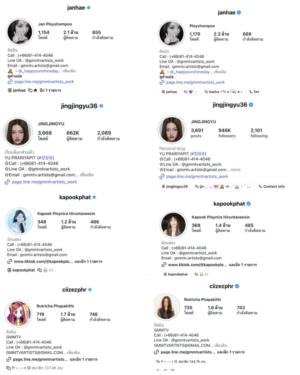 PP_PRPI's tweet photo. ยอดฟอลไอจีของนักแสดงลมชวพุ่งมาก ลมชวโคตรแมส🥹

             ก่อนออน                                    หลังออน https://t.co/P8rQ6x1oT9