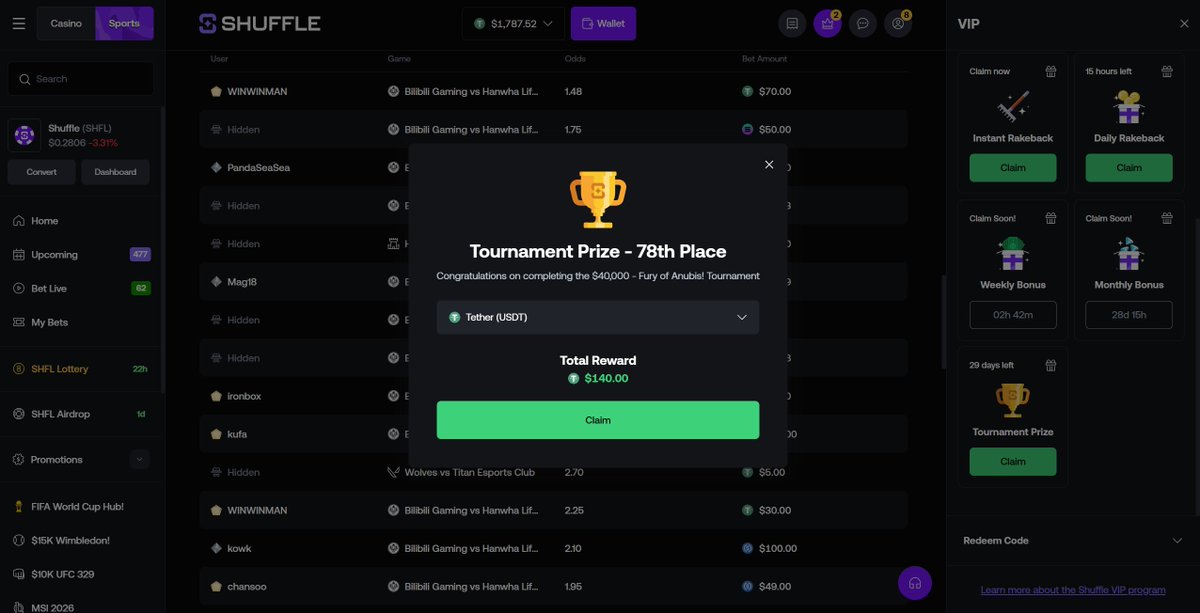 Smackdowness's tweet photo. I had no clue this slot had a tournament on it. Fun slot and enjoyed gambling the bonuses we spun in on stream. 

2 winners $70 a piece. 

Follow @shufflecom 2 days⏰ W shuffle
Comment your shuffle usernames https://t.co/H3wVlFFeS5