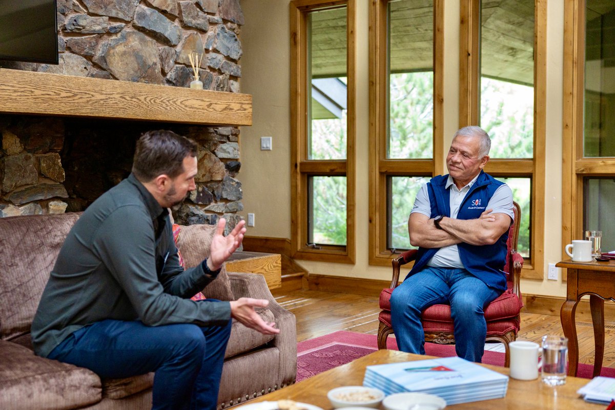 RHCJO's tweet photo. His Majesty @KingAbdullahII participates in the annual Sun Valley economic forum in Idaho, #UnitedStates, and holds meetings with senior executives and representatives of major international companies to discuss potential cooperation opportunities with #Jordan https://t.co/WNPczi7uVT
