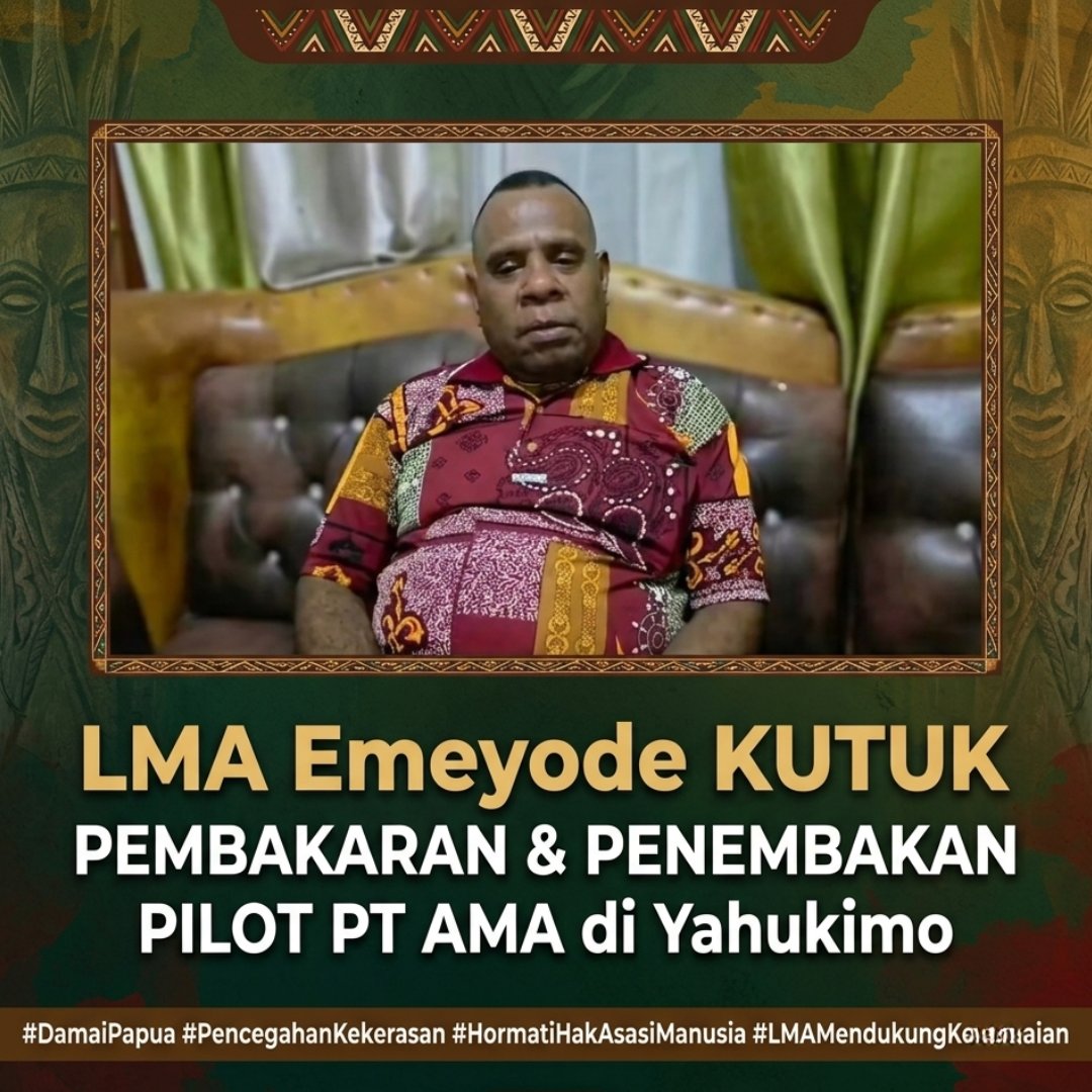 meniikam's tweet photo. LMA Sorong Selatan Emeyode Kutuk Pembakaran dan Penembakan Pilot PT AMA di Yahukimo https://t.co/YQMfKKZpEW