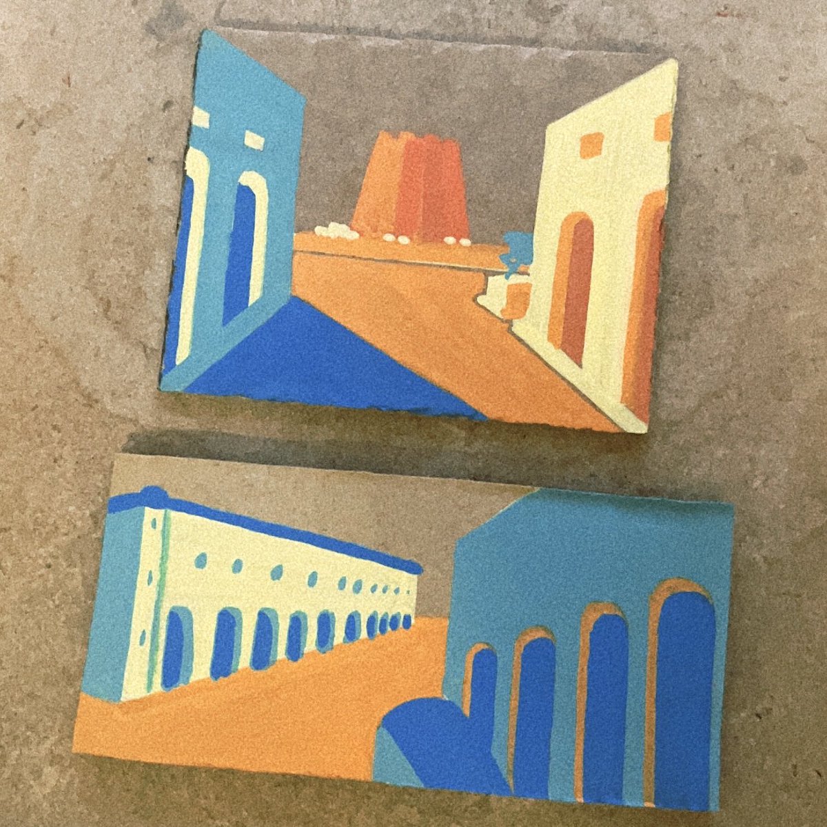 Ri1_To0's tweet photo. もっと色で遊べるようになろうと思い、好きな作家の絵を参考に配色を置き換えて遊んでみたりした https://t.co/mi4M65H8iD