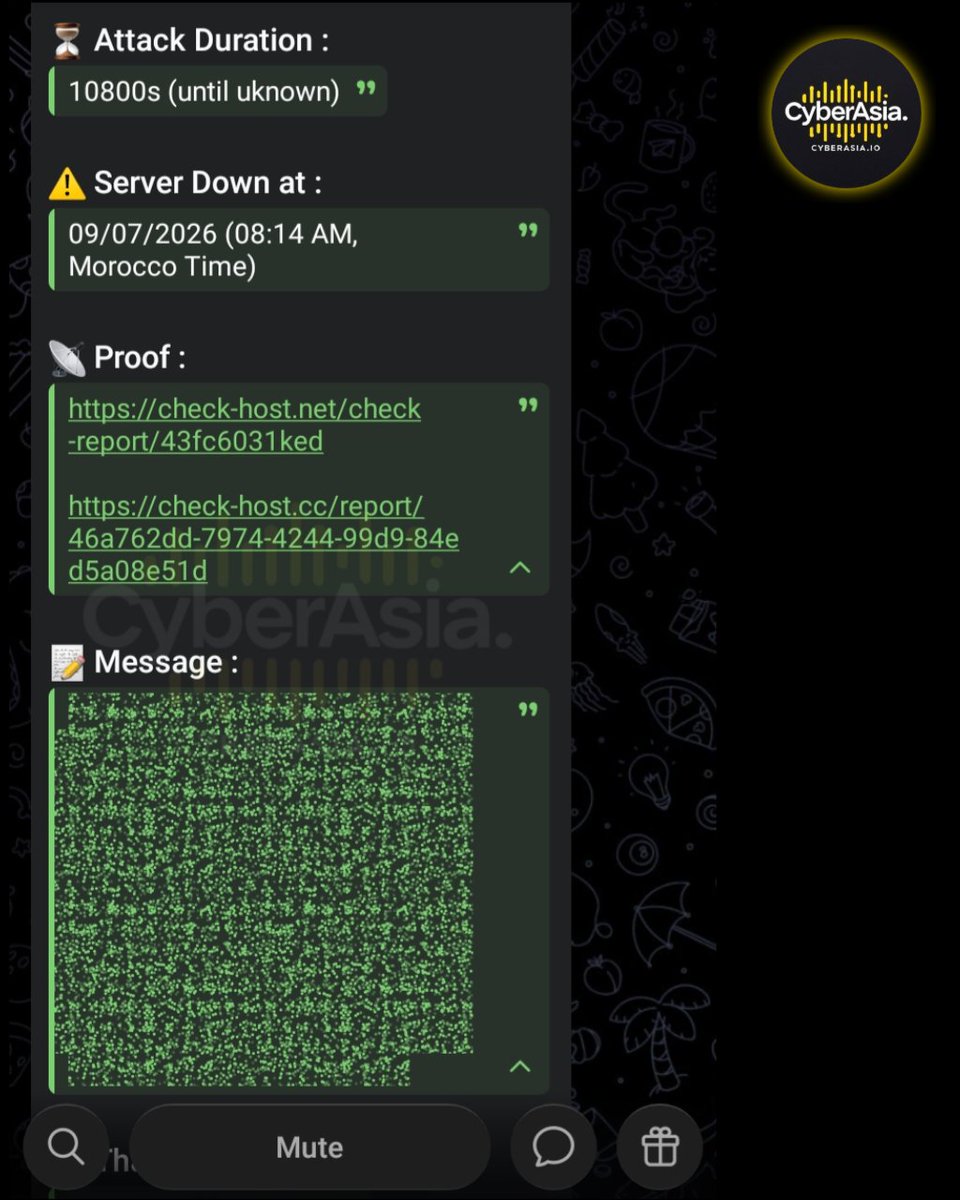 cyberasia_io's tweet photo. 🚨 Morocco Alert 🇲🇦
 
Pro-#Palestine hacktivist group #TheGarudaEye has launched a #DDoSattack targeting https://t.co/Cny2RHSmjn, the official portal of #GITEXafrica, the largest technology and startup exhibition in #Africa, based in #Marrakech, #Morocco. https://t.co/QGV3vAJ1pI
