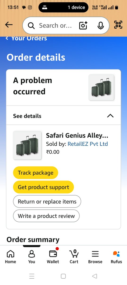 findaloksingh's tweet photo. @amazonIN @AmazonHelp 

Have ordered Safari Genius Alley bag set of 3(pic Attached)
However, I have received only 1 small bag instead of 3 from set of 3.
Where are y other 2 bags?? https://t.co/OU1qrf4GKP