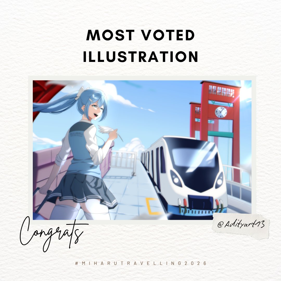 BuluBiru_ID's tweet photo. PENGUMUMAN 📣📣

Selamat untuk @adityart13 yang keluar sebagai most voted illustration.
Selamat juga untuk @Mayunaisu_ sebagai pemenang kategori best illustration pilihan juri.

Terima kasih atas semua pihak yang berpartisipasi. Sampai jumpa lagi di kesempatan berikutnya! https://t.co/snTZb3NhEk