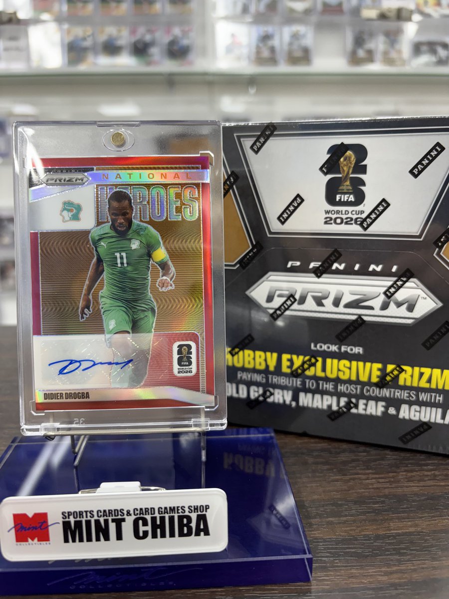 mint_chiba's tweet photo. #MINT千葉店 です！
2026 PANINI PRIZM FIFA WORLD CUP SOCCER HOBBYより、
ディディエ・ドログバ選手の直筆サインカードが出現！！
アフリカ史上最高のストライカーの1人です！
おめでとうございます🎊
#MINTお客様良い引き https://t.co/cP0pxWiXId