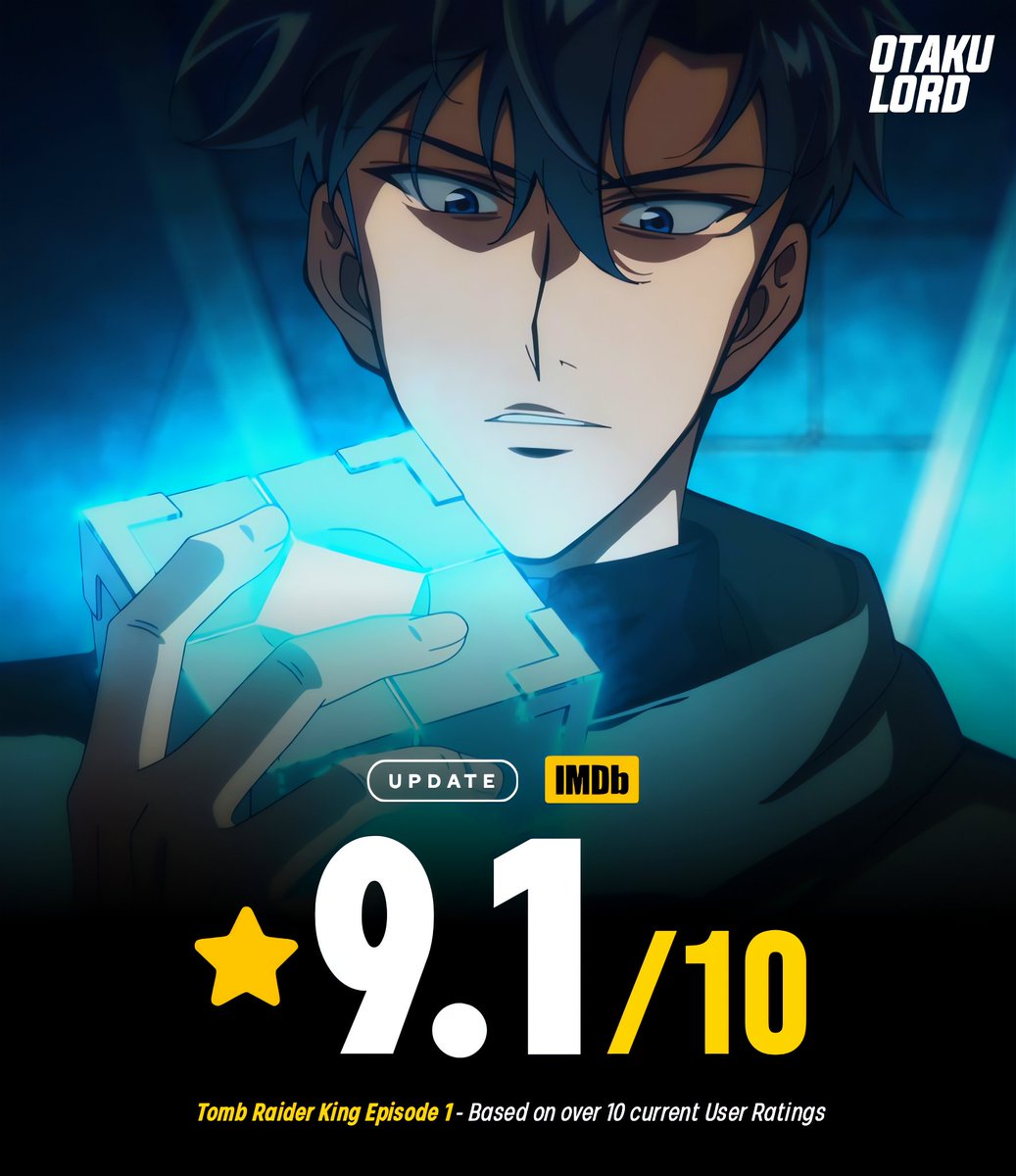 otaku_lord21's tweet photo. TOMB RAIDER KING Season 1 debuts with an IMDb rating of 9.3/10, with its first episode having a 9.1 🔥 https://t.co/u18oARY0lK