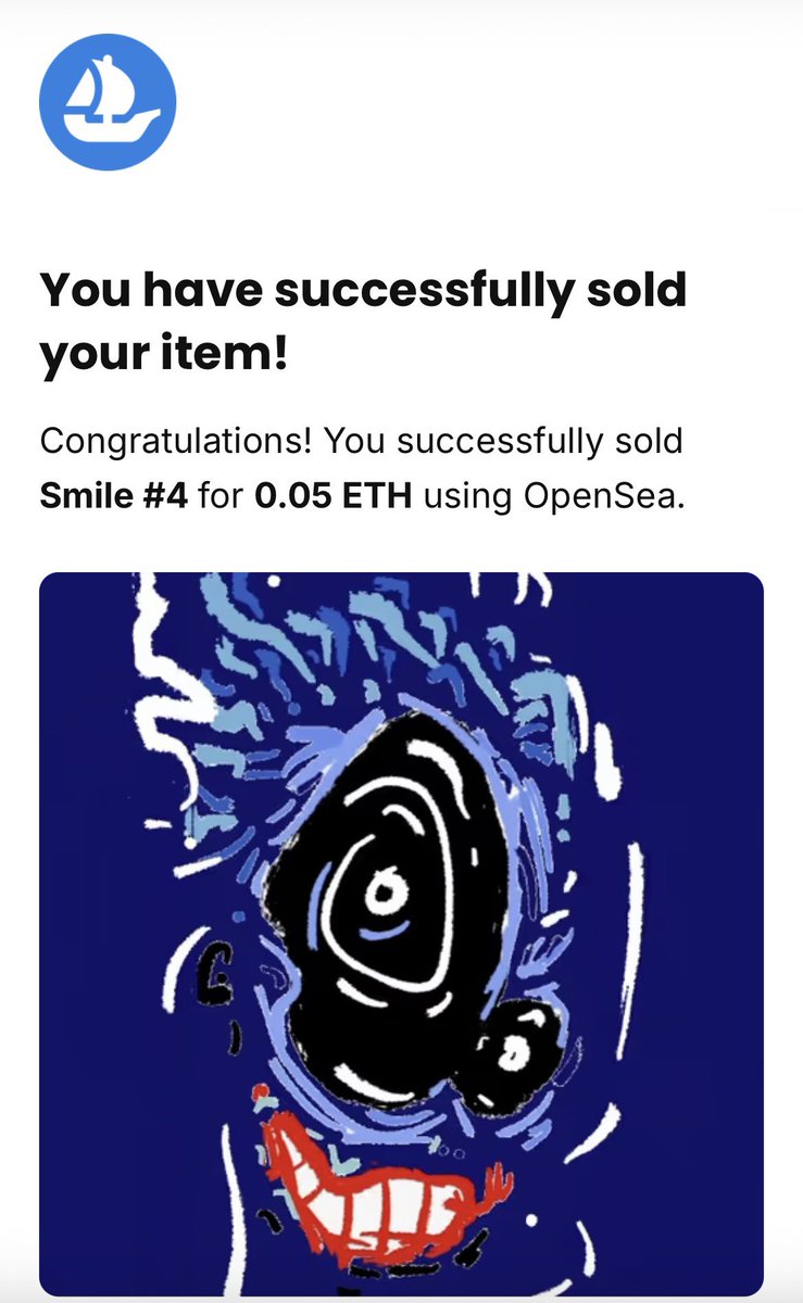 artbyagg's tweet photo. Gm Fam ✌️💯

💥SOLD💥 almost after 2 years. Hopefully this will be the nudge in the right direction. 

Thank you @Theprixxxxx for collecting “Smile #4” I really appreciate it 🤜💥🤛

And thank you @Dartedfun for creating a great platform to showcase art 🚀 https://t.co/KLKTdws1sh