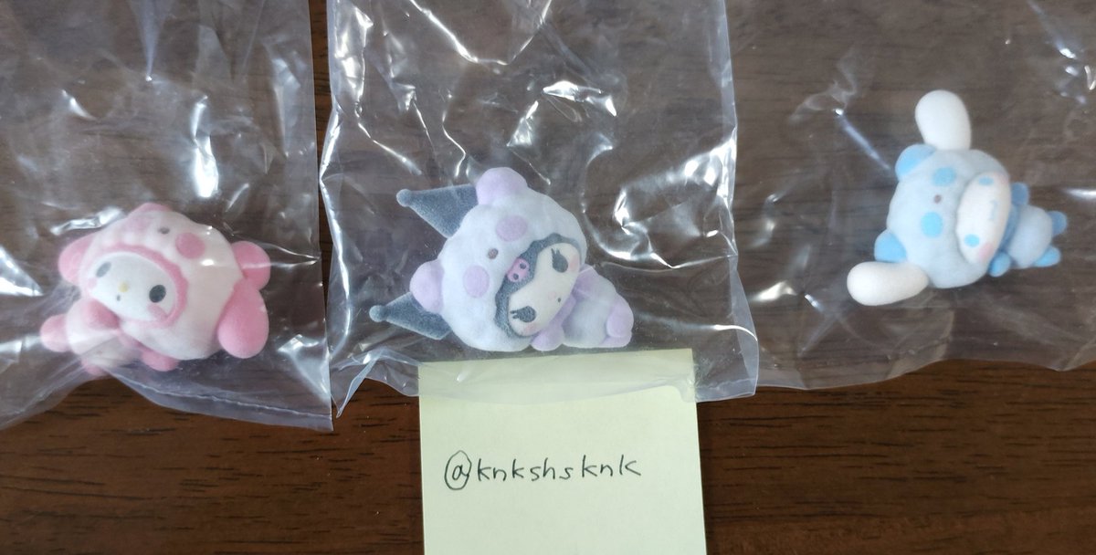 knkshsknk's tweet photo. 【譲渡】サンリオキャラクターズ もこもこパンダフロッキーマスコット ガチャ

譲)マイメロディ、クロミ、シナモロール(シナモン)
求)定価(400円)＋送料

郵送のみ。
検索からでもお気軽にお声掛けください！ https://t.co/LQFegpmXr8