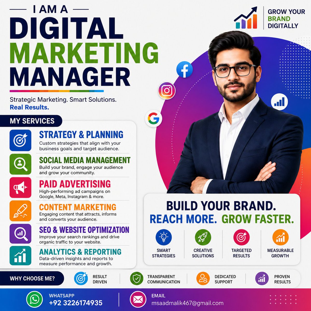 smmbysaad's tweet photo. Digital Marketing Manager | Grow Your Business with Powerful Digital Marketing Strategies
 WhatsApp: +92 3226174935
Email: msaadmalik467@gmail.com
#DigitalMarketing #DigitalMarketingManager #DigitalMarketingExpert #SocialMediaMarketing #SocialMediaManager #FacebookAds https://t.co/e9AMVnen1O