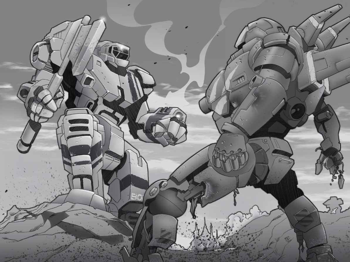 ArtClodBruce's tweet photo. A recent Battletech commission: https://t.co/eP07WOWiAq