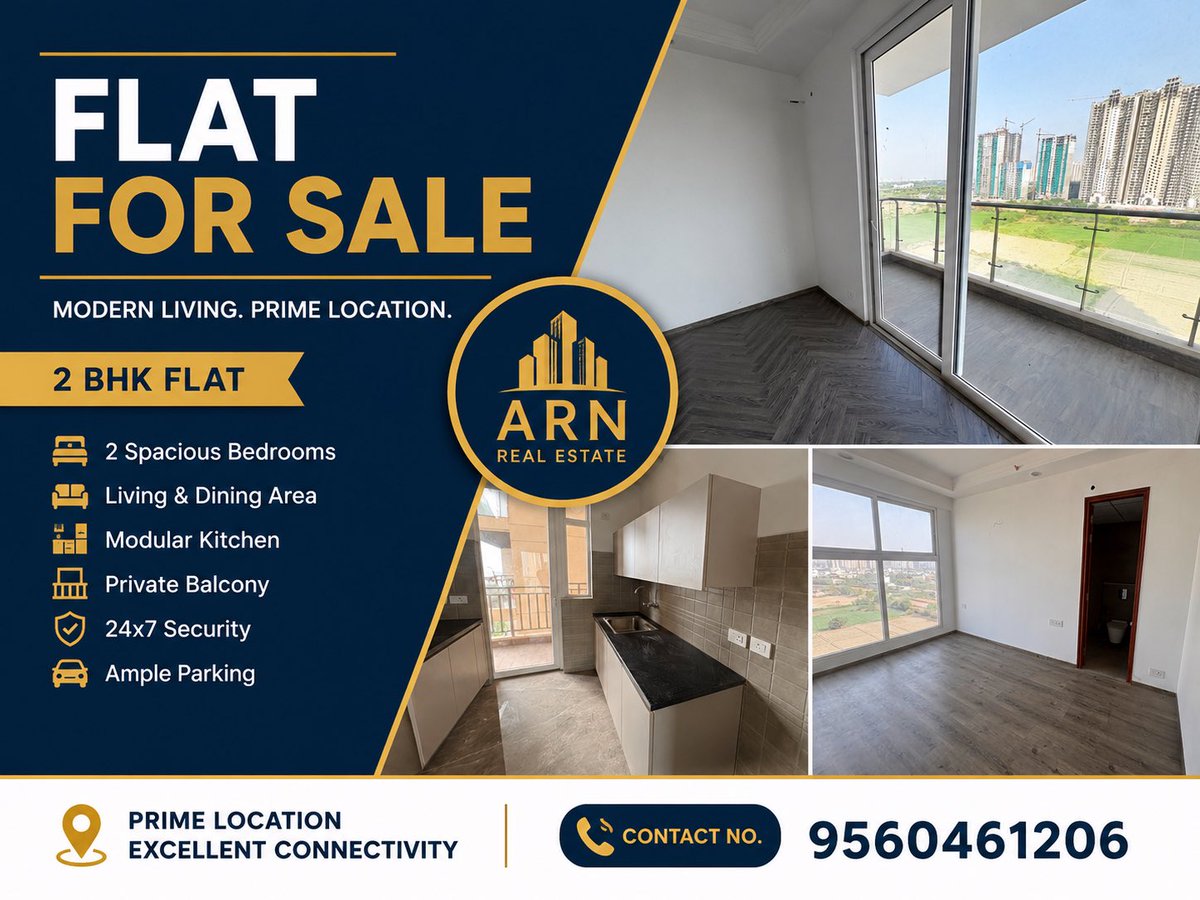 ARNSTATES's tweet photo. 🏡 2 BHK Flat for Sale!

✨ Premium interiors
🍽️ Modular Kitchen
🌇 Private Balcony
🛡️ 24×7 Security
🚗 Ample Parking

📞 Contact: 9560461206
ARN ESTATE

#FlatForSale #2BHK #Noida #RealEstate #ARNEstate https://t.co/2HOblNeajr