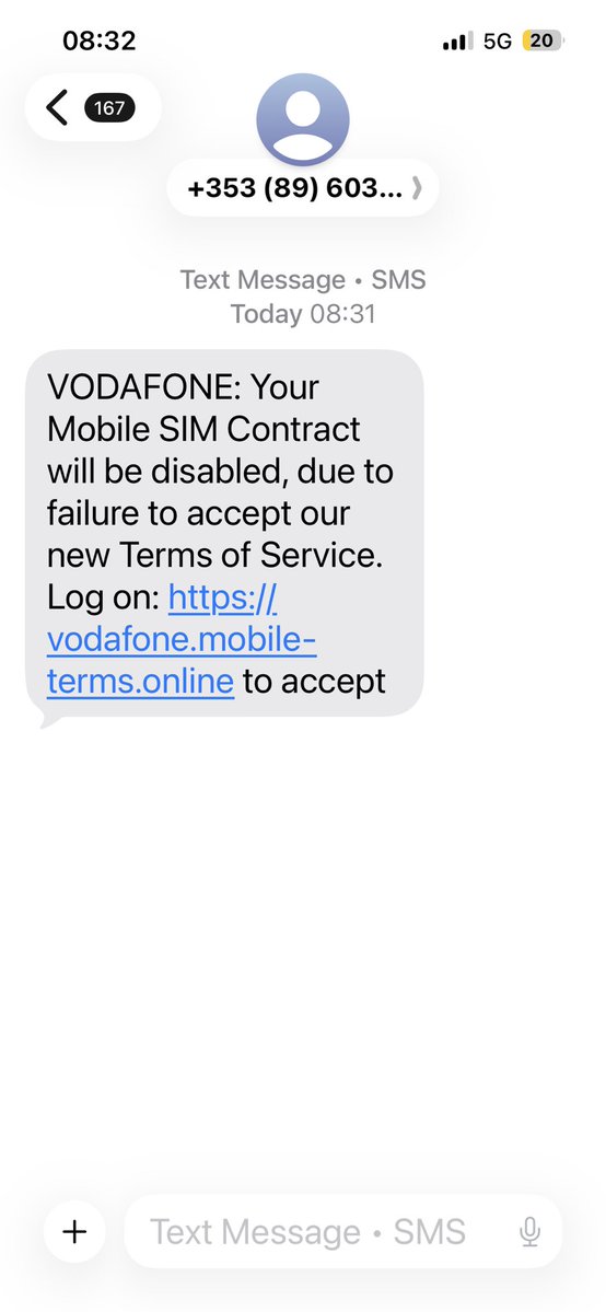 tanmarjude's tweet photo. @VodafoneGroup @aniagabb What’s this about a scam ? Blocked the number they keep texting https://t.co/ltYgDqBBhj