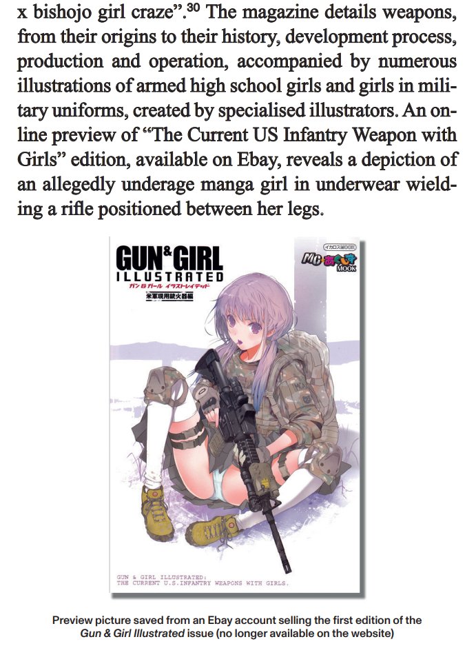 moechiavellian's tweet photo. One of the stranger text's I've read regards the "Aestheticisation of Violence", with passing internet archeology on r/justneckbeardthings, Azur Lane, and the seemingly obscure 'Gun &amp; Girl Illustrated' artbook series. https://t.co/ECSbsl7urj