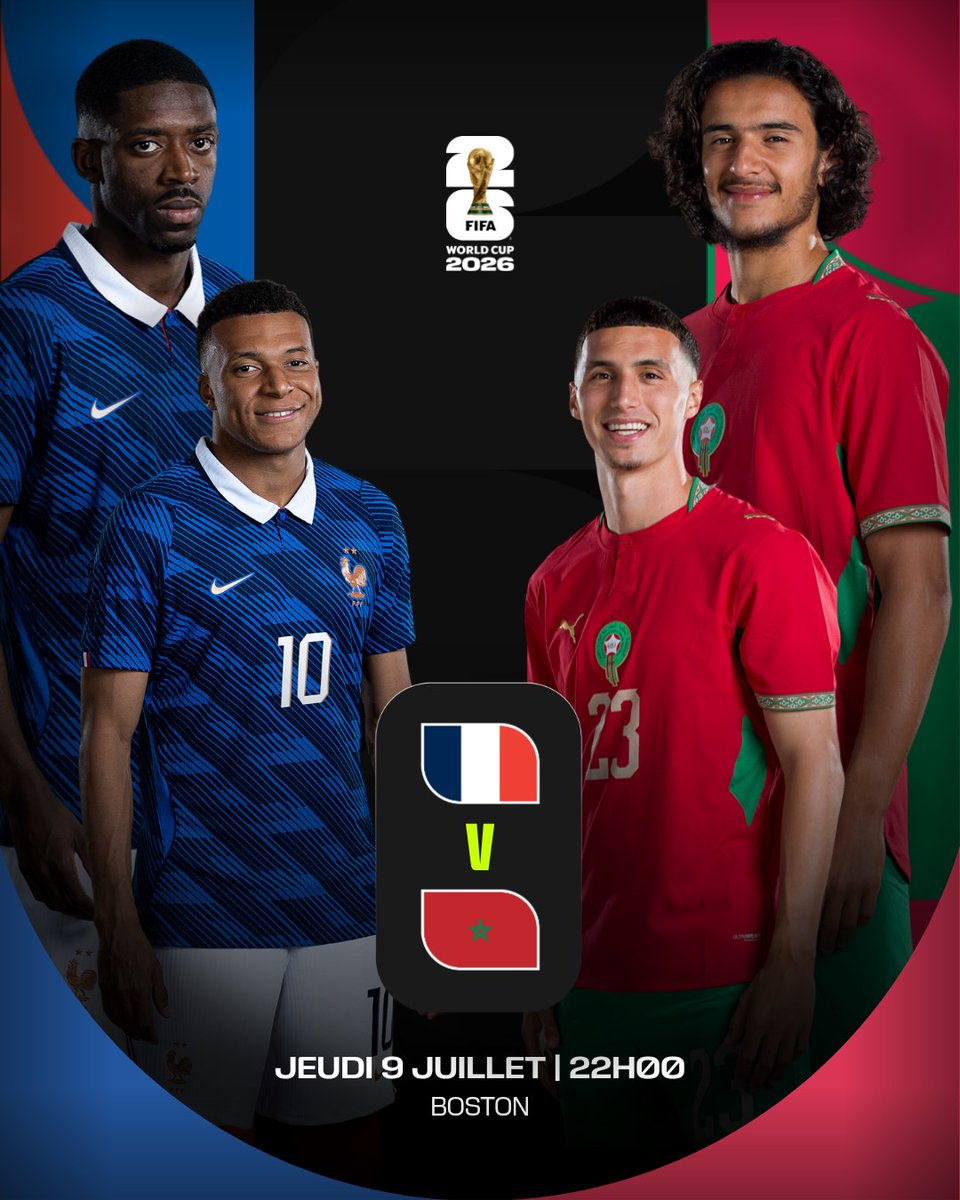 fifaworldcup_fr's tweet photo. ON Y EST! Vos pronos? 🥵 
🇫🇷 France 🆚 Maroc 🇲🇦
🏆 Quart de finale 
⏰ 22h00 Paris | 21h00 Rabat

#FIFAWorldCup