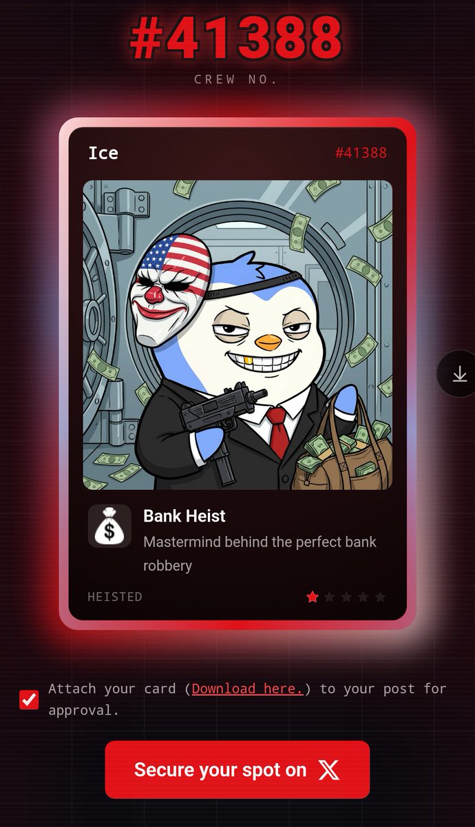10Auraiya's tweet photo. I'm robbing a bank soon

Join my crew @Heistedxyz

[ drop your card below👇] https://t.co/BL5L2hJK5t