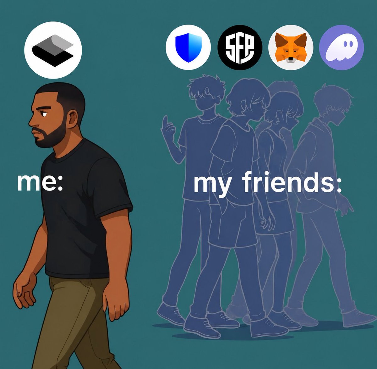 Franckbron's tweet photo. I'm often asked:

"Why @stack_wallet when everyone else uses Trust Wallet or MetaMask?"

My answer is simple:
I choose a wallet for its features, not its popularity. 🖤
#StackWallet #Crypto #Web3 https://t.co/ZUt84HaK6H