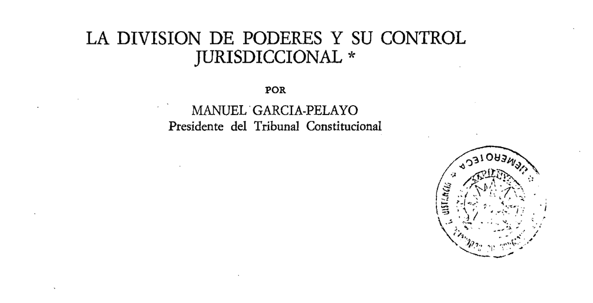 RDP_UNED's tweet photo. La división de poderes y su control jurisdiccional

👉 Manuel García Pelayo – núm. 18-19 (1983)

🔴 Acceso abierto: https://t.co/8E0VVwBKGP https://t.co/k7LUBMRVri