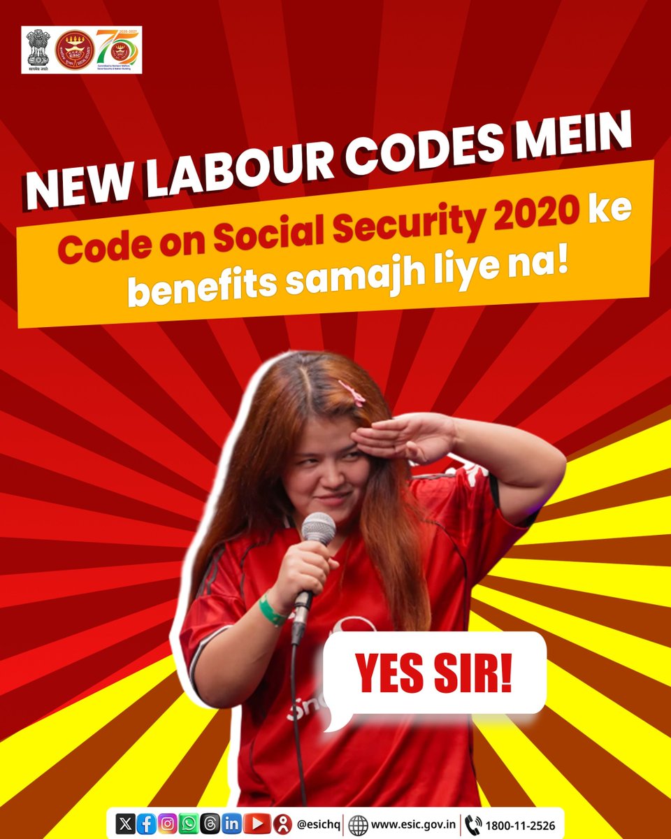 esichq's tweet photo. ESIC har samay aapke saath!
Committed to better services, stronger social security and accessible healthcare.

#ESIC #SocialSecurity #Healthcare #WorkersWelfare https://t.co/F9Jq61XCHs