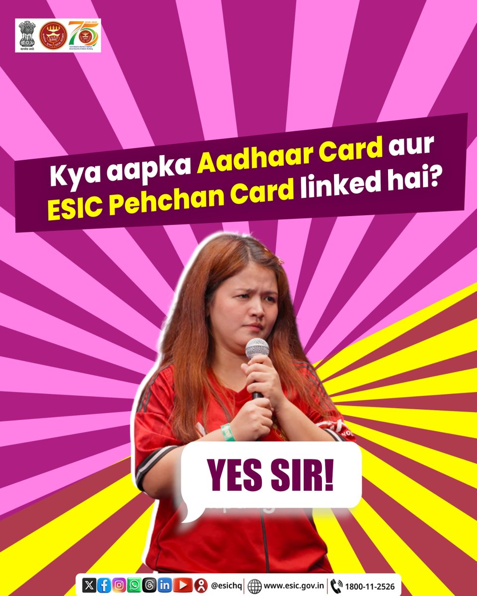 esichq's tweet photo. @narendramodi @PMOIndia @mansukhmandviya @ShobhaBJP @LabourMinistry @MoHFW_INDIA @_DigitalIndia @UIDAI @GoI_MeitY @mygovindia ESIC har samay aapke saath!
Committed to better services, stronger social security and accessible healthcare.

#ESIC #SocialSecurity #Healthcare #WorkersWelfare https://t.co/rf1DjTxouH