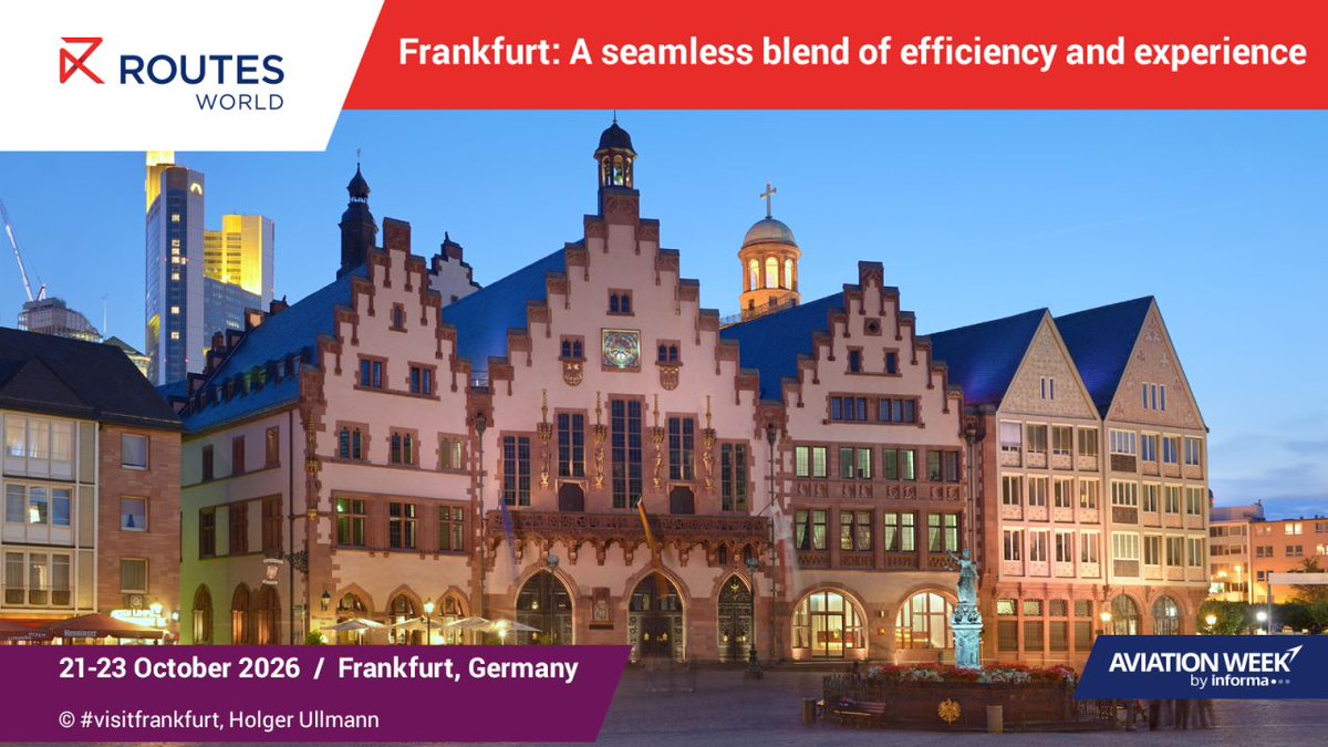 routesonline's tweet photo. Known for its iconic skyline, central European location, and exceptional international connectivity, Frankfurt offers #RoutesWorld delegates a seamless blend of efficiency and experience. https://t.co/GYqnOLf4XL

Image copyright: © #visitfrankfurt, Holger Ullmann https://t.co/9fxjUzi1e4
