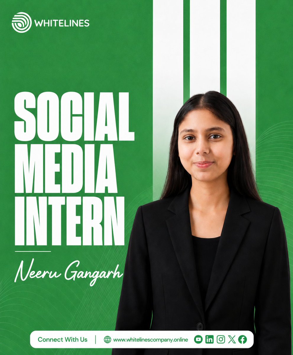 whitelines30's tweet photo. Welcome to the team, Neeru Gangarh! 💚 

Excited to have our new Social Media Manager onboard. 

Here's to creating, learning, and growing together! 📷

#TheWhitelinesCompany #WelcomeToTheTeam #ThinkSpeakLead https://t.co/aCw2P99ReY