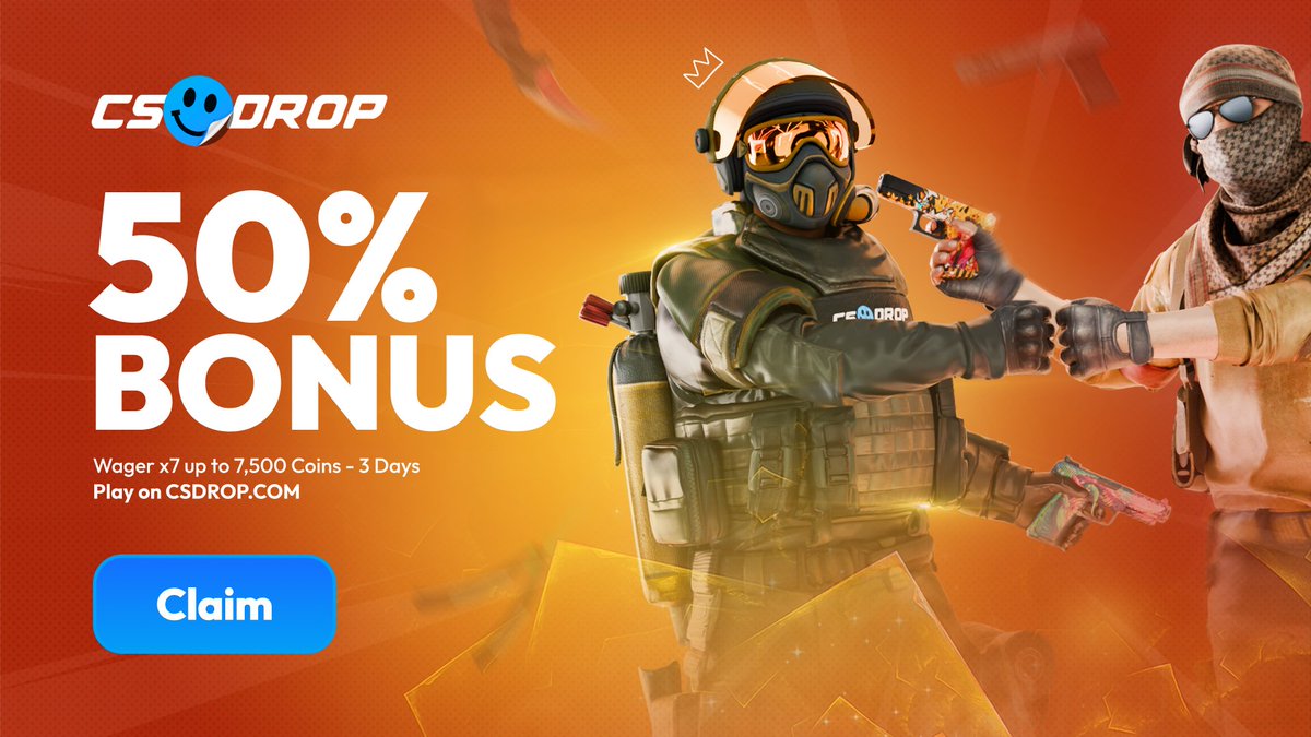 csdropcom's tweet photo. ☀️ SPECIAL 50% BONUS OFFER ☀️

Get a 50% bonus on your next deposit for the next 3 days!! 🚀

🎟 Use code: ITJULYY26

🎁 RT + Tag a friend for a chance to win 50c