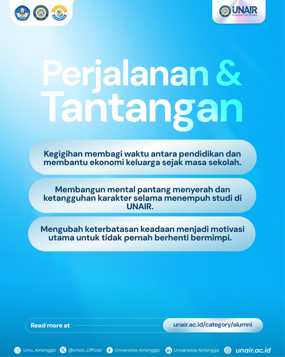 Unair_Official's tweet photo. Setiap mimpi selalu dimulai dari langkah pertama. 💙

Perjalanan dr. Ratna Ernawati, SpOG membuktikan bahwa keterbatasan bukanlah alasan untuk berhenti bermimpi. https://t.co/5sVkM6uEFd