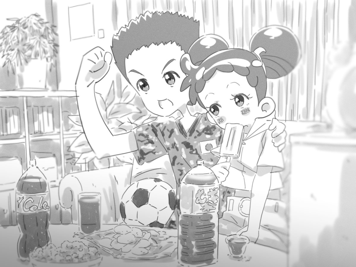 rei_wanomi's tweet photo. お家でサッカー応援するこたどれ⚽️
2021年東京オリンピックの時にサッカー日本代表がフランスに勝った記念で描いてたっぽい
#おジャ魔女どれみ https://t.co/ILbM0LgTls