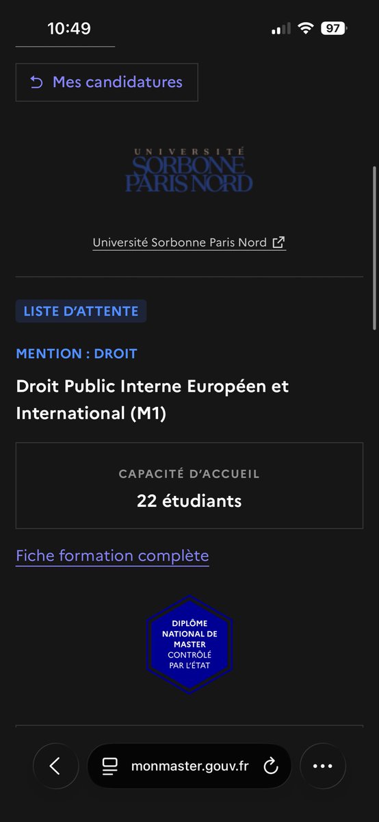 tyom77777's tweet photo. Les personnes qui ont accepté provisoirement ce master désister svp je suis premier dans le liste depuis 10 jours il me faut ce master . #monmaster #master https://t.co/hwt3MqCQWS