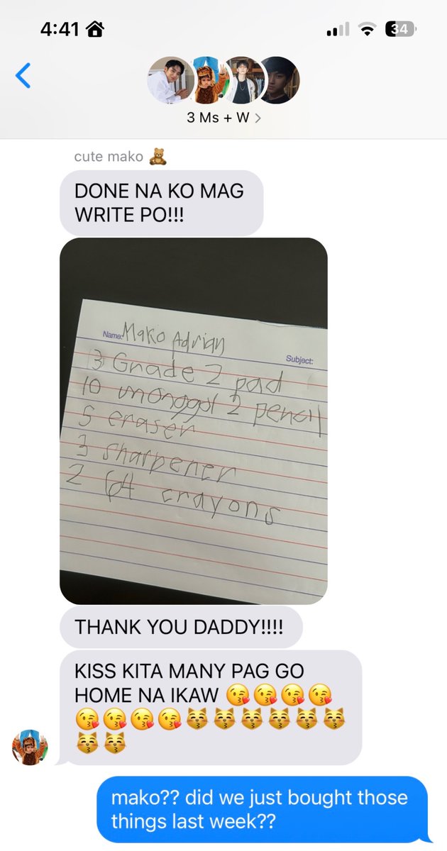 everygyuyomi's tweet photo. a #minwon family au,

why nanaman nag papabili ng school supplies si mako eh kakabili palang nila daddy won and dada min last week? https://t.co/gl9v2EdxAJ