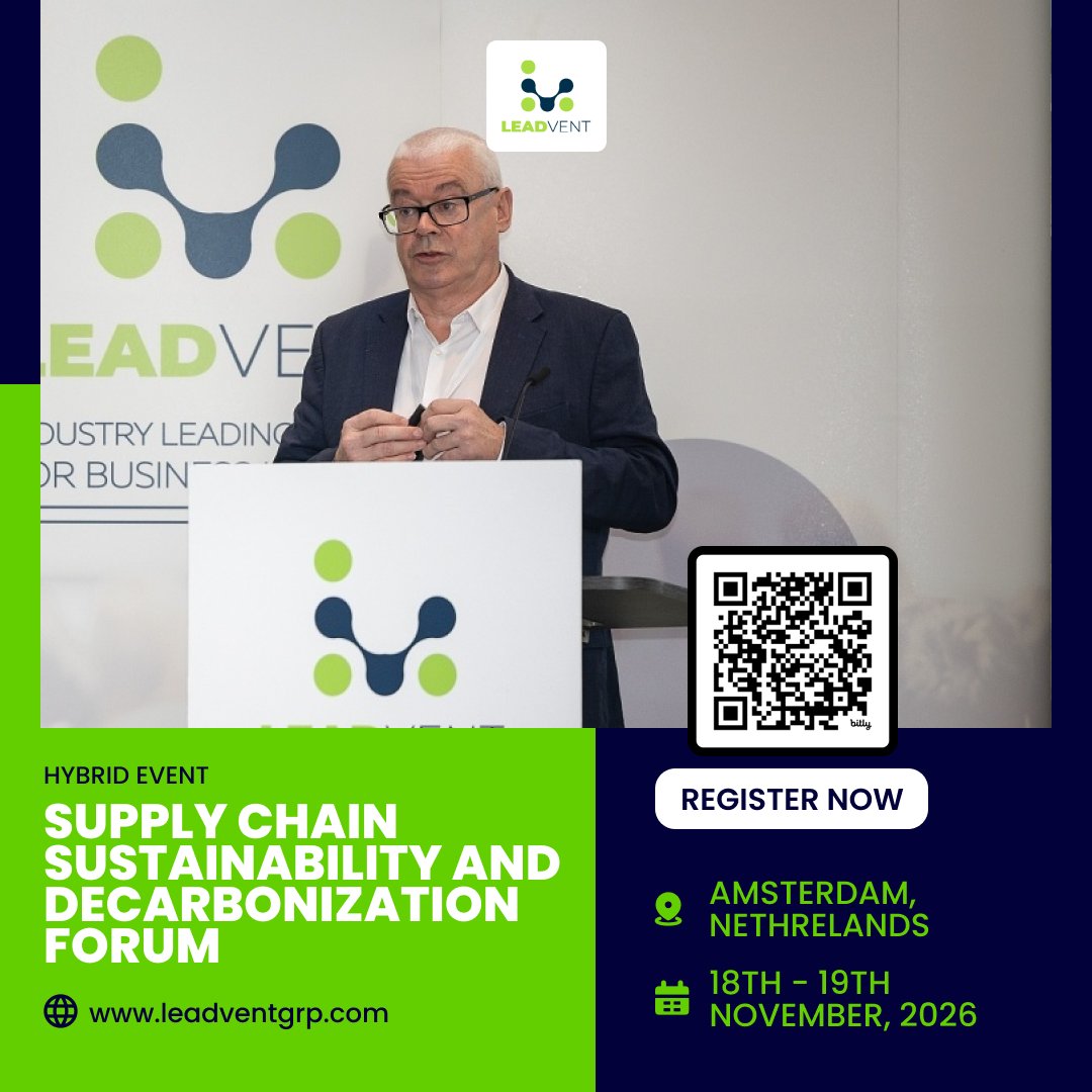 leadvent's tweet photo. Join the Supply Chain Sustainability &amp; Decarbonization Forum 2026!  Date: 18th – 19th November, 2026  Venue: Amsterdam, Netherlands  - https://t.co/U0KdJjDCaW
#SupplyChainSustainability #Decarbonization #SustainableSupplyChain #NetZero #ESG #Scope3Emissions #CircularEconomy https://t.co/WFBjlUNGwF
