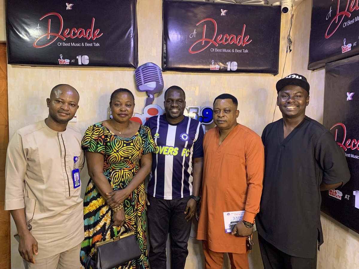 HitFMCalabar's tweet photo. Talking about the Cross River State’s Solemn Assembly holding at the Presbyterian Church of Nigeria, Hope Waddell Parish from 9am this Saturday, July 11, 2026.

L-R; Apostle Dr Godian Okenjom, Pastor Mrs Alberta Ojang, Tayo Olukunbi, Apostle Dr Trinity Ogar, Pastor Joseph Inyang. https://t.co/WnqfNGX8UA