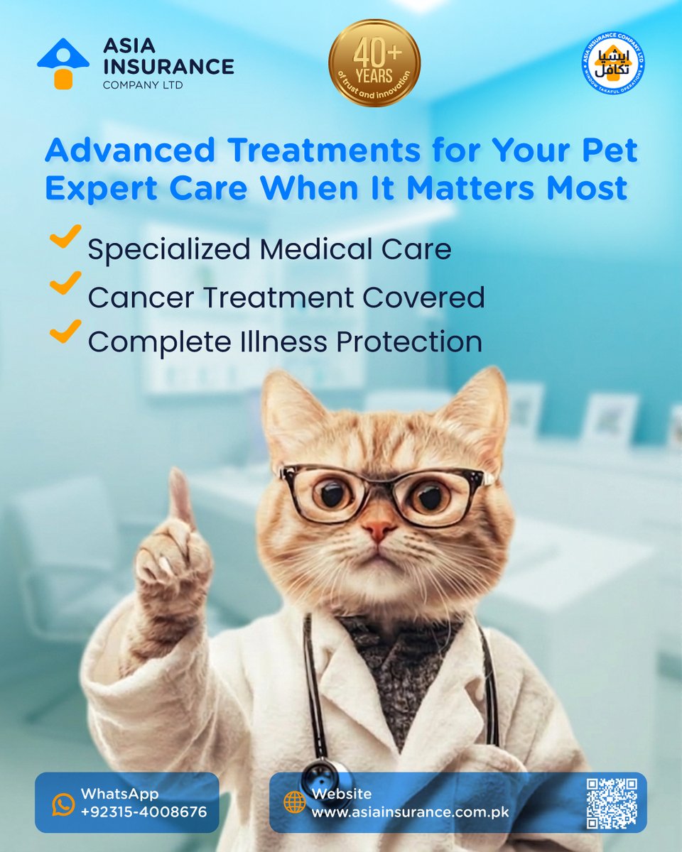 AsiaInsuranceP's tweet photo. 🐾 Expert care for your furry friend when it matters most. HappyPaws Pet Insurance covers advanced treatments, including cancer care and illness protection.

📲 https://t.co/PzdLCcrwdv
🌐 https://t.co/Rd64rlgKTm

#HappyPawsInsurance #AsiaInsurance #PetCare #DogLover #CatLover https://t.co/UZvHfSjIVf